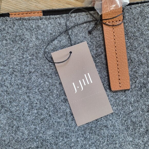 J. Jill Flannel Felt All Day Tote Gray Heather - Picture 8 of 10